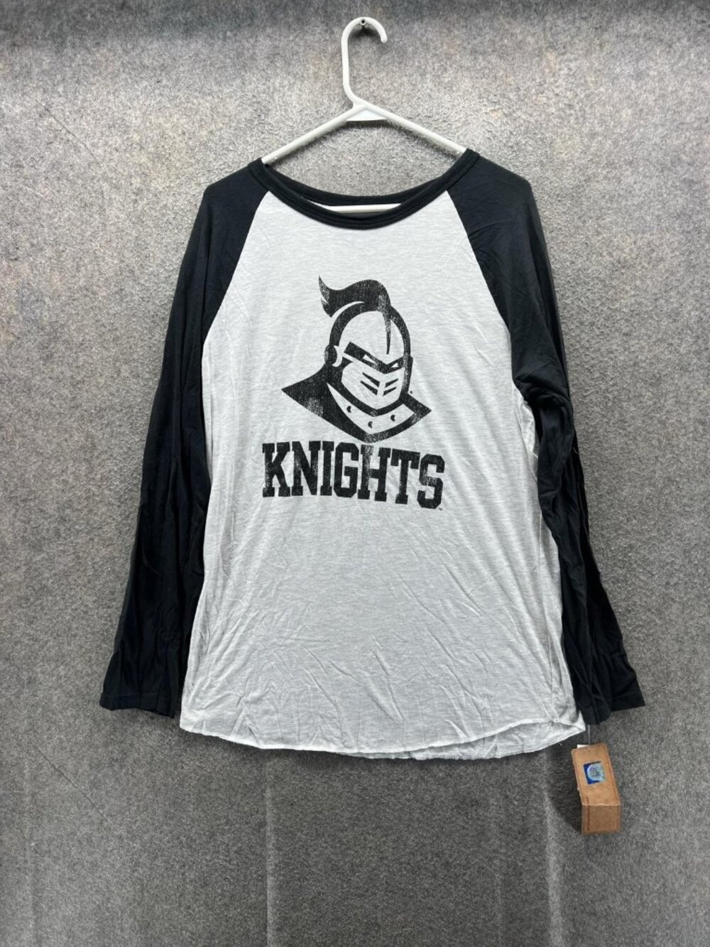 Original Retro Brand Shirt Women Large Gray Knights Raglan Long Sleeve Tee